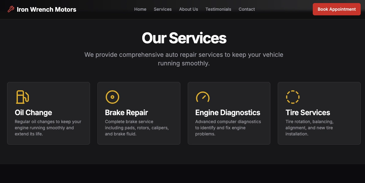 Local Car Mechanic Website