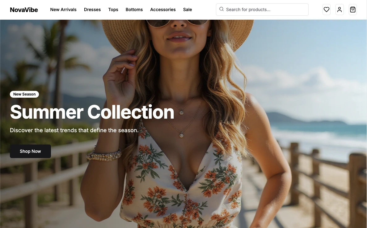 E-commerce site for fashion brand